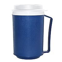 Rehabilitation Advantage Plastic Weighted Insulated Mug with Tumbler Lid (12oz), Blue