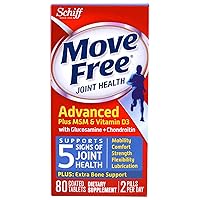 Glucosamine and Chondroitin Plus MSM & D3 Advanced Joint Health Supplement Tablets, Move Free (80 Count In A Box), Supports Mobility, Comfort, Strength, Flexibility and Lubrication* (Pack of 3)