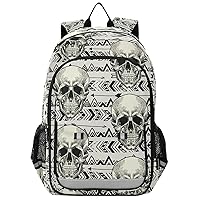 ALAZA Skull on Geometric Background Backpack Bookbag Laptop Notebook Bag Casual Travel Trip Daypack for Women Men Fits 15.6 Laptop