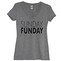 Sunday Funday Football Game Time Day Moms Weekend Shirt Women's Casual V Neck