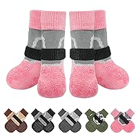 BEAUTYZOO Reflective Anti Slip Dog Socks to Prevent Licking Paws,Dog Shoes for Hot Cold Pavement Hardwood Floors,Anti Twist Paw Protectors Double Sided Thick Grips,Small Medium Large Senior Dogs Boots