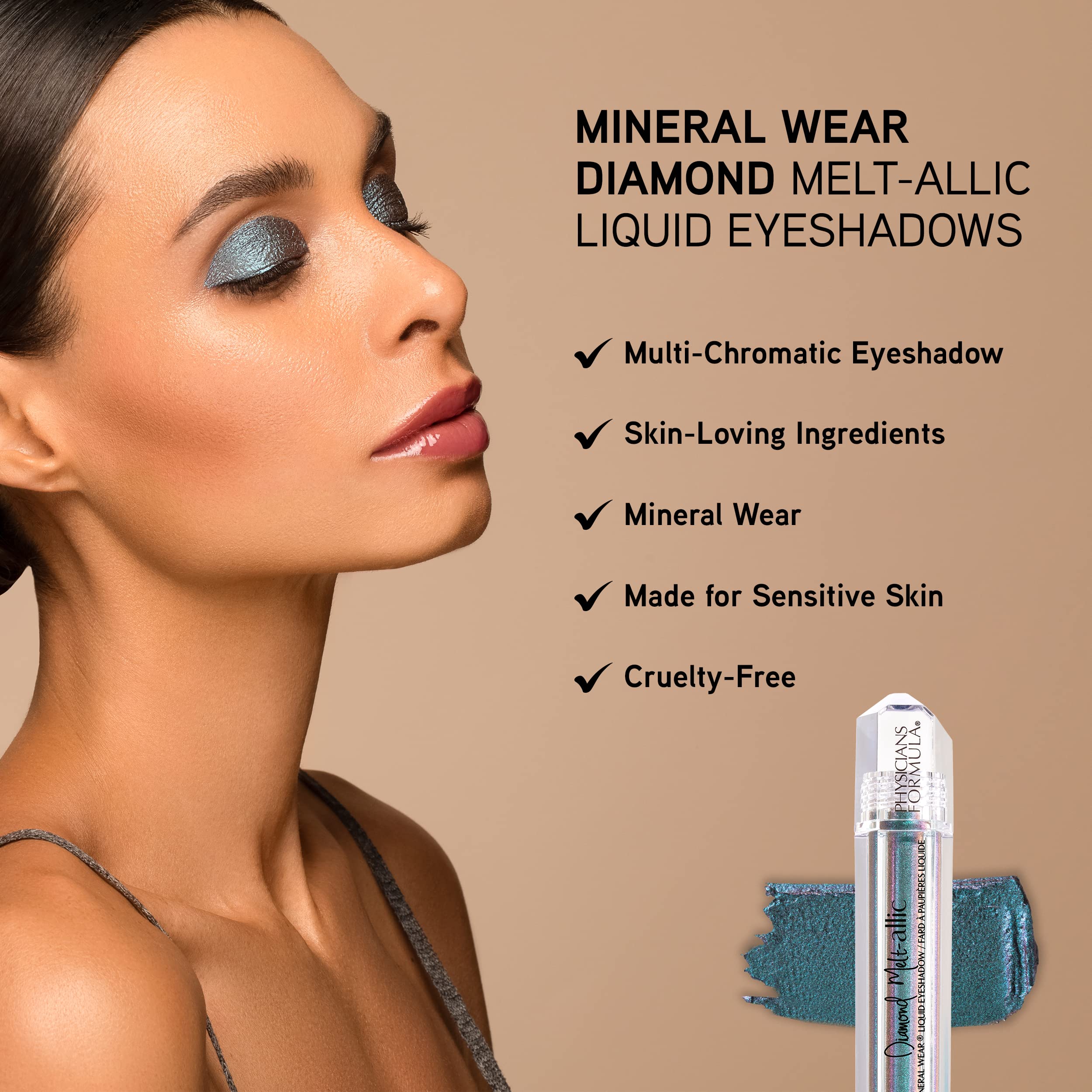 Cream Eyeshadow By Physicians Formula Mineral Wear Diamond Metallic Liquid Eyeshadow Beam of Blue