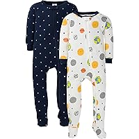 Gerber Baby Boys' 2-Pack Snug Fit Footed Cotton Pajamas