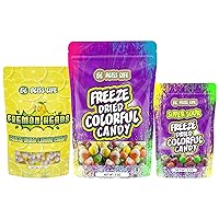 Bliss Life Freeze Dried Candy Bundle - Fremon Heads (4oz), Colorful Candy (5oz) & Super Sour Colorful Candy (3oz) - ASMR, TikTok Challenge, Sour & Sweet Fusion, Freeze Dried Sour Candy, Trendy Snack