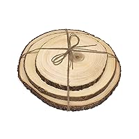 Lipper International Acacia Wood Slab Serving Board With Bark for Cheese, Crackers, and Hors D'oeuvres, Set of 3, Assorted Sizes