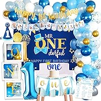 One Boxes for 1st Birthday WITH 24 Balloons for 1 Year Old Party - Baby  First Birthday Decorations Clear Cube Blocks 'ONE' Letters as Cake Smash