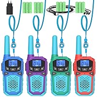 Walkie Talkies for Kids 4 Pack, Rechargeable Walkie Talky Long Range for Adults Handheld Two Way Radios Outdoor Toys for Boys Girls Camping, Hiking, Hunting,Cruise Ship
