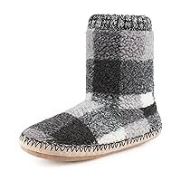 Cozy Boot Slippers for Men Indoor, Fuzzy House Shoes with Non Slip Gripper Soles, Soft Warm Moccasin Socks, Winter Gifts for Christmas Unique