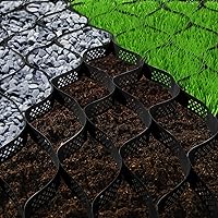 Happybuy Geo Grid Ground Grid 9x17 ft, Geo Cell Grid 2 Inch Thick, Gravel Grid HDPE Material, Ground Stabilization Grid 1885 LBS Per Sq, Tensile Strength Gravel Ground Grid for Slope Driveways, Garden