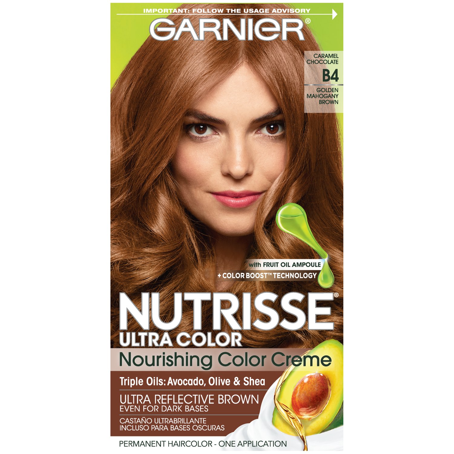 Mua Garnier Nutrisse Ultra Color Nourishing Permanent Hair Color Cream, B4  Caramel Chocolate (1 Kit) Brown Hair Dye (Packaging May Vary) trên Amazon  Mỹ chính hãng 2022 | Fado