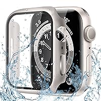 CAERMA Apple Watch Case for iWatch Series 9/SE2/SE/8/7/6/5/4 40mm Ultra Thin Case Waterproof 9H Hardness Tempered Glass High Transmittance Heavy Duty Shockproof Full Protection for Apple Watch Cover