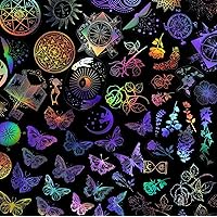 135Pcs Holographic Glitter Stickers, PET Vintage Sticker Decorative Decals, Self-Adhesive Waterproof Stickers Label for Scrapbooking Bullet Journal Planner Water Bottles Laptops