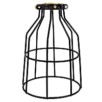 Newhouse Lighting WLG1B Ca Metal Guard for Ceiling Fan, Pendant String Light and Vintage Lamp Shades/Cover, Industrial Wire Fixture Iron Bird Cage, 1 Count (Pack of 1), Black