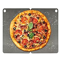Pizza Steel for Oven 2PCS, Baking Steel Pizza Stone for Grill and Oven, Pre-Seasoned Solid Carbon Steel Non-Stick Pizza Pans, Combine into 13.5
