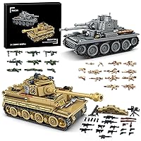 1030 Piece WW2 Army Tanks Toy Building Sets,Create a German Panzer 38T and a German Tiger Tank Toys,Adult Collectible Model Tanks Sets to Build,Great Military Gift for Boy,Kid,and Teens Age 6+