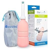 Brondell GoSpa Essential Portable Bidet for Everyday Use, Camping, Hiking, and Outdoor Activities, Compact and Discreet, Includes Travel Bag, 400ml, Rose