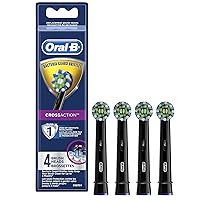 Oral-B CrossAction Electric Toothbrush Replacement Brush Head Refills, Black, 4 Count