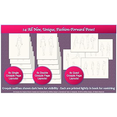  Fashion Sketchbook 400 Figure Templates, Premium