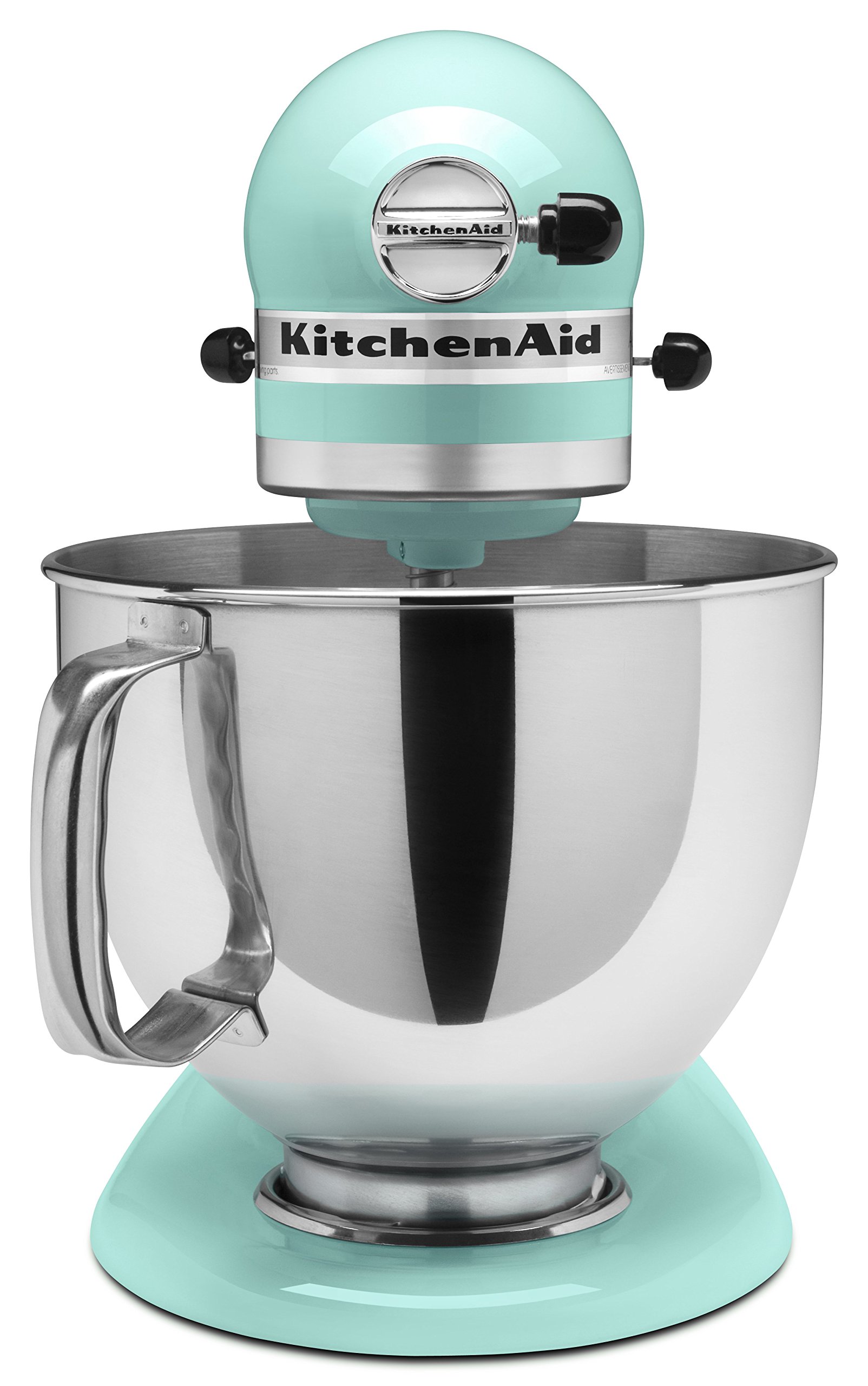 KitchenAid KSMPRA Stand Mixer Attachment Pasta Roller & Cutter, 3-Piece Set, Stainless Steel & Artisan Series 5 Quart Tilt Head Stand Mixer with Pouring Shield KSM150PS, Ice Blue