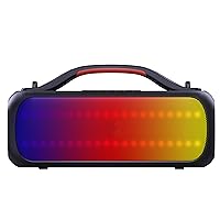 IQ Sound IQ-3535RGB 2.0CH Portable Bluetooth Speaker with RGB Panel, IPX5 Water Resistance, TWS, Voice Control, FM Radio, USB Input, line-in function, and Rechargeable battery