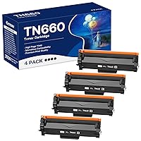 Compatible Toner Cartridge Replacement for Brother TN660 TN-660 TN630 High Yield to use with HL-L2380DW HL-L2320D HL-L2340DW DCP-L2540DW MFC-L2700DW MFC-L2720DW Printer (Black, 4 Pack)