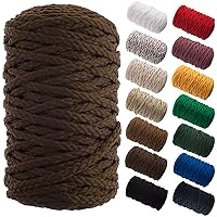 Braided Macrame Cord 6mm 70yds Dark Brown for Beading and Jewelry Making Crafts