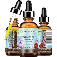 Saffron Oil (Kesar) Crocus Sativus 100% Natural for Face, Skin, Body, Hair, Nail Care 0.5 Fl. oz.- 15 ml Beauty Oil