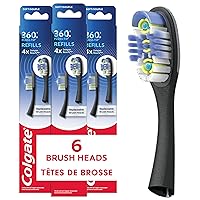 Colgate 360 Floss-Tip Replaceable Head Toothbrush Refill Heads, 2 count, 6 pack