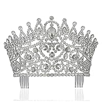 Sexy Beauty Queen Clear White Austrian Rhinestone Crystal Large Tiara Crown Hair Combs Jewelry Headpiece Pageant T2178