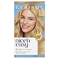 Clairol Nice'n Easy Permanent Hair Dye, 10 Extra Light Blonde Hair Color, Pack of 1