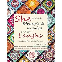 Journals for Women Christian Floral Notebook:Inspirational:Proverbs 31:25: Journal and Diary with Bible Verse Quote (Bible Journaling)(Composition Book Journal) (8.5 x 11 Large,120 Papers)