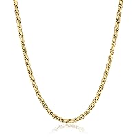 Amazon Essentials Sterling Silver Diamond Cut Rope Chain Necklace