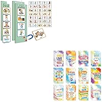D-FantiX Visual Schedule for Kids Toddlers, Routine Chore Chart Magnetic Cards for Kids&24 Pcs Inspirational Notepads Small Pocket Notebook