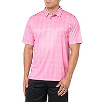 PGA TOUR Men's Printed Plaid Short Sleeve Golf Polo Shirt