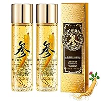 Ginseng Polypeptide Anti-Ageing Essence, Ginseng Extract Anti-Wrinkle Serum Liquid, Hydration Ginseng Oil Essence Water, Gold Ginseng Face Serum for All Skin Types (2 PCS)