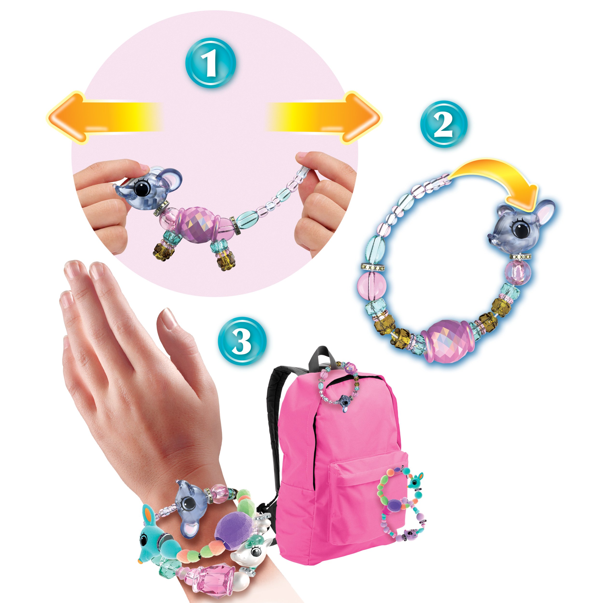 Twisty Petz – 3-Pack - Pixie Mouse, Radiant Roo and Surprise Collectible Bracelet Set for Kids