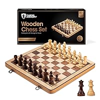 Chess Armory Premium Chess Set - Wooden Board Game with a Portable Wood Case and Secure Storage for Pieces, Set for Kids and Adults (Beech Wood)