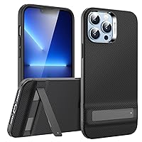 ESR Metal Kickstand Case Compatible with iPhone 13 Pro Max, Patented Two-Way Stand, Reinforced Drop Protection, Slim Flexible Back Cover, Black