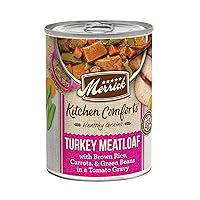 Merrick Kitchen Comforts Healthy And Natural Canned Adult Dog Food, Turkey Meatloaf With Brown Rice And Gravy - (Pack of 12) 12.7 oz. Cans