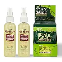 Henna and Placenta Olive Oil Deep Conditioner & Original Leave-In Treatment Duo Set: 12 Olive Oil Deep Conditioner Packets and 2 Original 5oz Leave-In Treatments