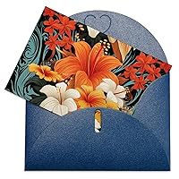 Greeting Cards with Envelopes Blank Greeting Card Flowers And Hawaiian Tribal Patterns Thank You Card Note Cards for Party Folding Blank Card for Birthday Blank Greeting Note Cards Invitations Card 8