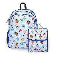 Wildkin 15 Inch Kids Backpack Bundle with Lunch Bag (Game On)