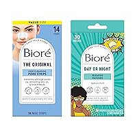 Biore Bundle of Bioré Original Blackhead Remover Strips, Deep Cleansing Nose Strips With Instant Pore Unclogging,14 Count Pimple Patches, Medical Grade Ultra-Thin Hydrocolloid, 30 count