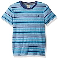 Calvin Klein Boys' Big Short Sleeve Legacy Striped Crew Neck T-Shirt