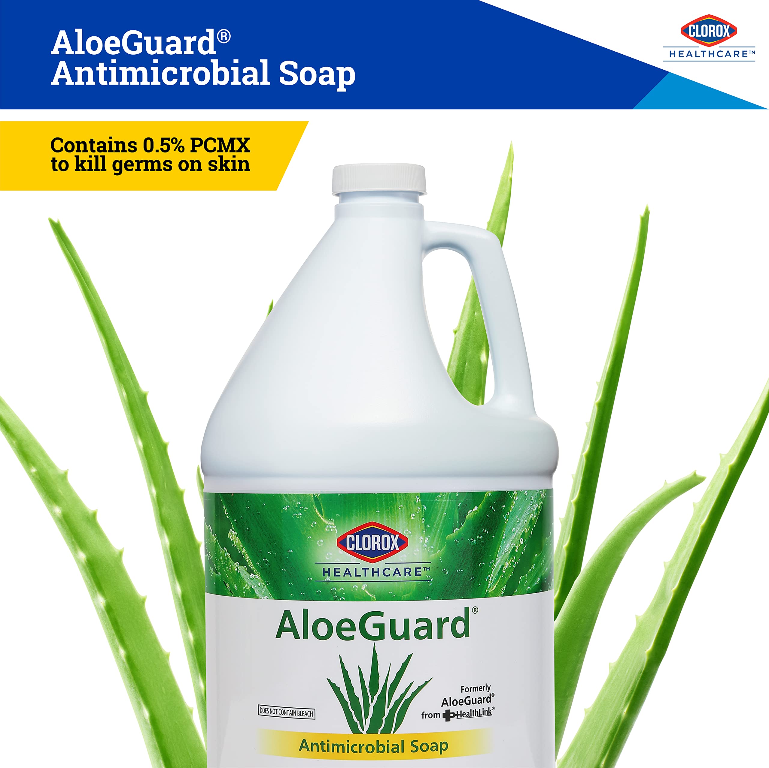 Clorox Healthcare AloeGuard Antimicrobial Soap, 1 Gallon Bottle | Antimicrobial Hand Soap for Healthcare Professionals and Everyday Use | Hand Soap Bulk (4 Pack)