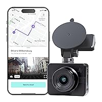 Nexar Beam GPS Dash Cam - 1 Year Nexar App Subscription Included - Unlimited Cloud Storage, Drive Recordings, Parking Mode, Night Vision, All Inside The Nexar App - WiFi HD Front Dash Cam (32 GB SD)
