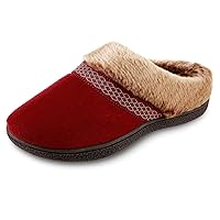 isotoner Women's Microsuede Mallory Hoodback Slipper, with Memory Foam and Indoor/Outdoor Sole