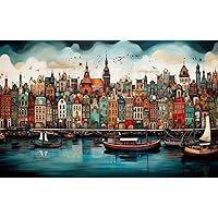 Relaxzd Co Colorful Amsterdam Poster Netherlands Poster, 20