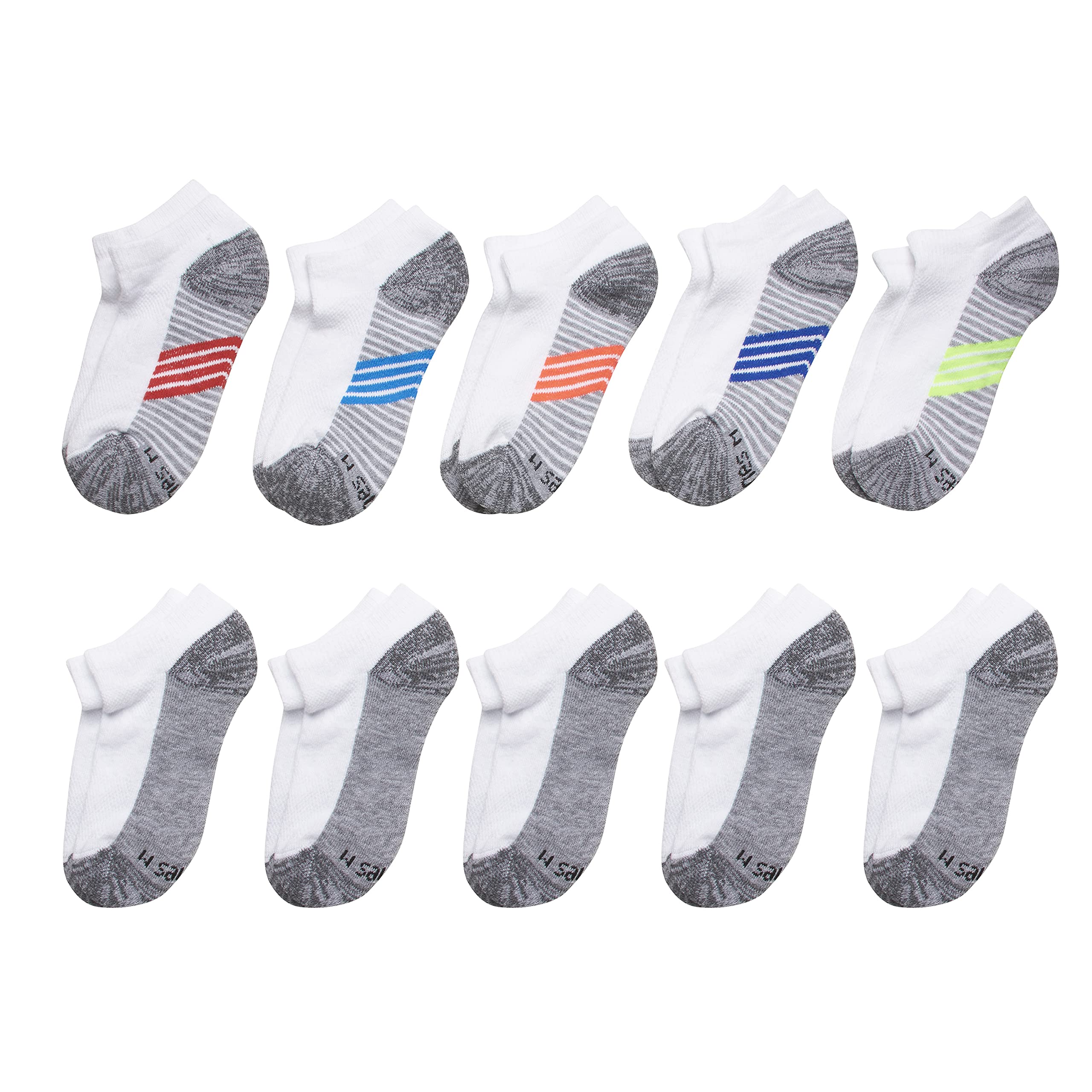 Hanes Ultimate Boys' Ankle and No Show Performance Sport Socks, 10-Pair Packs