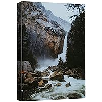 wall26 Canvas Print Wall Art Scenic Mountain Forest Waterfall River Nature Wilderness Photography Realism Decorative Landscape Relax/Calm Zen Multicolor for Living Room, Bedroom, Office - 16